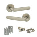 STATUS Carolina Door Handle Pack (Latch Set - 2.5" Latch, 3" Hinges x2) - Satin Nickel - ADPS42RSN7 - Choice Handles