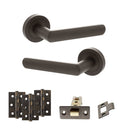 STATUS Carolina Door Handle Pack (Latch Set - 2.5" CE Latch, 3" Fire Rated Hinges x3) - Urban Dark Bronze - ADPS42RUDB1 - Choice Handles