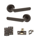STATUS Carolina Door Handle Pack (Latch Set - 2.5" CE Latch, 4" Slim Knuckle Hinges x2) - Urban Dark Bronze - ADPS42RUDB5 - Choice Handles