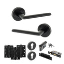 STATUS Alabama Door Handle Pack (Euro Lock Set - 3" CE Sashlock, 4" Fire Rated Hinges x3) - Matt Black - ADPS43RMB23 - Choice Handles
