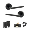 STATUS Alabama Door Handle Pack (Latch Set - 3" CE Latch, 4" Slim Knuckle Hinges x2) - Matt Black - ADPS43RMB6 - Choice Handles