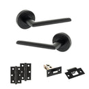 STATUS Alabama Door Handle Pack (Latch Set - 2.5" Latch, 3" Hinges x2) - Matt Black - ADPS43RMB7 - Choice Handles