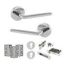 STATUS Alabama Door Handle Pack (Euro Lock Set - 2.5" CE Sashlock, 3" Fire Rated Hinges x3) - Polished Chrome - ADPS43RPC20 - Choice Handles