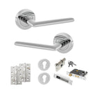 STATUS Alabama Door Handle Pack (Euro Lock Set - 3" CE Sashlock, 4" Slim Knuckle Hinges x2) - Polished Chrome - ADPS43RPC25 - Choice Handles