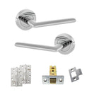 STATUS Alabama Door Handle Pack (Latch Set - 3" CE Latch, 4" Slim Knuckle Hinges x2) - Polished Chrome - ADPS43RPC6 - Choice Handles