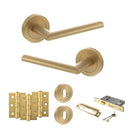 STATUS Alabama Door Handle Pack (3 Lever Lock Set - 2.5" CE Sashlock, 3" Fire Rated Hinges x3) - Satin Brass - ADPS43RSB14 - Choice Handles