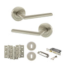 STATUS Alabama Door Handle Pack (3 Lever Lock Set - 3" CE Sashlock, 3" Fire Rated Hinges x3) - Satin Nickel - ADPS43RSN15 - Choice Handles