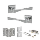 Senza Pari Guido Door Handle Pack (3 Lever Lock Set - 2.5" CE Sashlock, 3" Fire Rated Hinges x3) - Polished Chrome - ADPSP190CP14 - Choice Handles