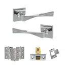 Senza Pari Guido Door Handle Pack (Latch Set - 2.5" CE Latch, 3" Fire Rated Hinges x3) - Polished Chrome - ADPSP190CP1 - Choice Handles