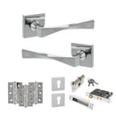 Senza Pari Guido Door Handle Pack (Euro Lock Set - 2.5" CE Sashlock, 3" Fire Rated Hinges x3) - Polished Chrome - ADPSP190CP20 - Choice Handles