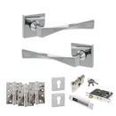 Senza Pari Guido Door Handle Pack (Euro Lock Set - 3" CE Sashlock, 4" Fire Rated Hinges x3) - Polished Chrome - ADPSP190CP23 - Choice Handles