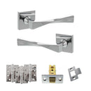 Senza Pari Guido Door Handle Pack (Latch Set - 2.5" CE Latch, 4" Fire Rated Hinges x3) - Polished Chrome - ADPSP190CP3 - Choice Handles