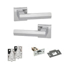 Senza Pari Davoli Door Handle Pack (Latch Set - 2.5" Latch, 3" Hinges x2) - Polished Chrome - ADPSP216PC7 - Choice Handles