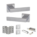 Senza Pari Panetti Door Handle Pack (3 Lever Lock Set - 2.5" CE Sashlock, 3" Fire Rated Hinges x3) - Polished Chrome - ADPSP217CP14 - Choice Handles