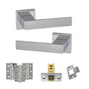 Senza Pari Panetti Door Handle Pack (Latch Set - 2.5" CE Latch, 3" Fire Rated Hinges x3) - Polished Chrome - ADPSP217CP1 - Choice Handles