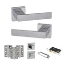 Senza Pari Panetti Door Handle Pack (Euro Lock Set - 3" CE Sashlock, 3" Fire Rated Hinges x3) - Polished Chrome - ADPSP217CP21 - Choice Handles