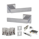 Senza Pari Panetti Door Handle Pack (Euro Lock Set - 3" CE Sashlock, 4" Fire Rated Hinges x3) - Polished Chrome - ADPSP217CP23 - Choice Handles