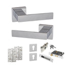 Senza Pari Panetti Door Handle Pack (Euro Lock Set - 3" CE Sashlock, 4" Slim Knuckle Hinges x2) - Polished Chrome - ADPSP217CP25 - Choice Handles