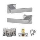 Senza Pari Panetti Door Handle Pack (Latch Set - 2.5" CE Latch, 4" Fire Rated Hinges x3) - Polished Chrome - ADPSP217CP3 - Choice Handles