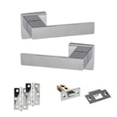 Senza Pari Panetti Door Handle Pack (Latch Set - 2.5" Latch, 3" Hinges x2) - Polished Chrome - ADPSP217CP7 - Choice Handles