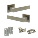 Senza Pari Panetti Door Handle Pack (Latch Set - 2.5" Latch, 3" Hinges x2) - Satin Nickel - ADPSP217SN7 - Choice Handles