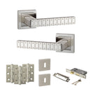 Senza Pari Bianca Door Handle Pack (3 Lever Lock Set - 2.5" CE Sashlock, 3" Fire Rated Hinges x3) - Satin Nickel - ADPSPC193SN14 - Choice Handles