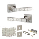 Senza Pari Bianca Door Handle Pack (3 Lever Lock Set - 3" CE Sashlock, 4" Fire Rated Hinges x3) - Satin Nickel - ADPSPC193SN17 - Choice Handles