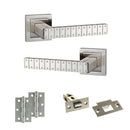 Senza Pari Bianca Door Handle Pack (Latch Set - 2.5" Latch, 3" Hinges x2) - Satin Nickel - ADPSPC193SN7 - Choice Handles