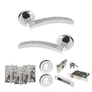 Senza Pari Crystal Door Handle Pack (Euro Lock Set - 2.5" CE Sashlock, 4" Fire Rated Hinges x3) - Polished Chrome - ADPSPM167CRCP22 - Choice Handles