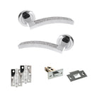 Senza Pari Crystal Door Handle Pack (Latch Set - 2.5" Latch, 3" Hinges x2) - Polished Chrome - ADPSPM167CRCP7 - Choice Handles