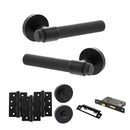 Senza Pari Andretta Door Handle Pack (Bathroom Set - 2.5" CE Bathroom Lock, 4" Fire Rated Hinges x3) - Matt Black - ADPSPR160MB10 - Choice Handles