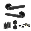 Senza Pari Andretta Door Handle Pack (Bathroom Set - 2.5" CE Bathroom Lock, 4" Slim Knuckle Hinges x2) - Matt Black - ADPSPR160MB12 - Choice Handles