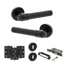 Senza Pari Andretta Door Handle Pack (3 Lever Lock Set - 2.5" CE Sashlock, 3" Fire Rated Hinges x3) - Matt Black - ADPSPR160MB14 - Choice Handles