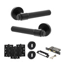 Senza Pari Andretta Door Handle Pack (3 Lever Lock Set - 2.5" CE Sashlock, 4" Fire Rated Hinges x3) - Matt Black - ADPSPR160MB16 - Choice Handles