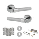 Senza Pari Andretta Door Handle Pack (3 Lever Lock Set - 2.5" CE Sashlock, 3" Fire Rated Hinges x3) - Polished Chrome - ADPSPR160PC14 - Choice Handles
