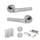 Senza Pari Andretta Door Handle Pack (3 Lever Lock Set - 3" CE Sashlock, 4" Slim Knuckle Hinges x2) - Polished Chrome - ADPSPR160PC19 - Choice Handles