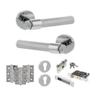 Senza Pari Andretta Door Handle Pack (Euro Lock Set - 2.5" CE Sashlock, 3" Fire Rated Hinges x3) - Polished Chrome - ADPSPR160PC20 - Choice Handles