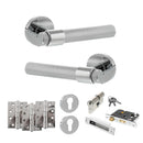 Senza Pari Andretta Door Handle Pack (Euro Lock Set - 2.5" CE Sashlock, 4" Fire Rated Hinges x3) - Polished Chrome - ADPSPR160PC22 - Choice Handles