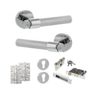 Senza Pari Andretta Door Handle Pack (Euro Lock Set - 2.5" CE Sashlock, 4" Slim Knuckle Hinges x2) - Polished Chrome - ADPSPR160PC24 - Choice Handles