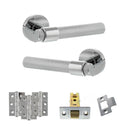 Senza Pari Andretta Door Handle Pack (Latch Set - 3" CE Latch, 3" Fire Rated Hinges x3) - Polished Chrome - ADPSPR160PC2 - Choice Handles