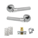 Senza Pari Andretta Door Handle Pack (Latch Set - 3" CE Latch, 4" Slim Knuckle Hinges x2) - Polished Chrome - ADPSPR160PC6 - Choice Handles