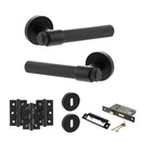 Senza Pari Fasana Door Handle Pack (3 Lever Lock Set - 2.5" CE Sashlock, 3" Fire Rated Hinges x3) - Matt Black - ADPSPR165MB14 - Choice Handles
