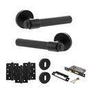 Senza Pari Fasana Door Handle Pack (3 Lever Lock Set - 2.5" CE Sashlock, 4" Fire Rated Hinges x3) - Matt Black - ADPSPR165MB16 - Choice Handles