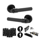 Senza Pari Fasana Door Handle Pack (Euro Lock Set - 2.5" CE Sashlock, 4" Fire Rated Hinges x3) - Matt Black - ADPSPR165MB22 - Choice Handles
