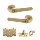 Senza Pari Fasana Door Handle Pack (Latch Set - 2.5" CE Latch, 4" Fire Rated Hinges x3) - Satin Brass - ADPSPR165SB3 - Choice Handles