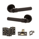 Senza Pari Fasana Door Handle Pack (Latch Set - 2.5" CE Latch, 3" Fire Rated Hinges x3) - Urban Dark Bronze - ADPSPR165UDB1 - Choice Handles