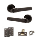 Senza Pari Fasana Door Handle Pack (Latch Set - 2.5" CE Latch, 4" Slim Knuckle Hinges x2) - Urban Dark Bronze - ADPSPR165UDB5 - Choice Handles