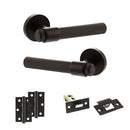 Senza Pari Fasana Door Handle Pack (Latch Set - 2.5" Latch, 3" Hinges x2) - Urban Dark Bronze - ADPSPR165UDB7 - Choice Handles