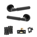 Senza Pari Rosarno Door Handle Pack (Latch Set - 2.5" CE Latch, 4" Slim Knuckle Hinges x2) - Matt Black - ADPSPR170MB5 - Choice Handles