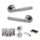 Senza Pari Rosarno Door Handle Pack (Bathroom Set - 3" CE Bathroom Lock, 4" Fire Rated Hinges x3) - Polished Chrome - ADPSPR170PC11 - Choice Handles